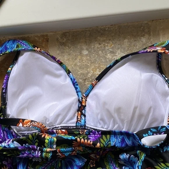 NWT- Swim Solutions Swim suit tummy control thigh minimizer Beach Coadtal Sz 10. - Picture 8 of 9